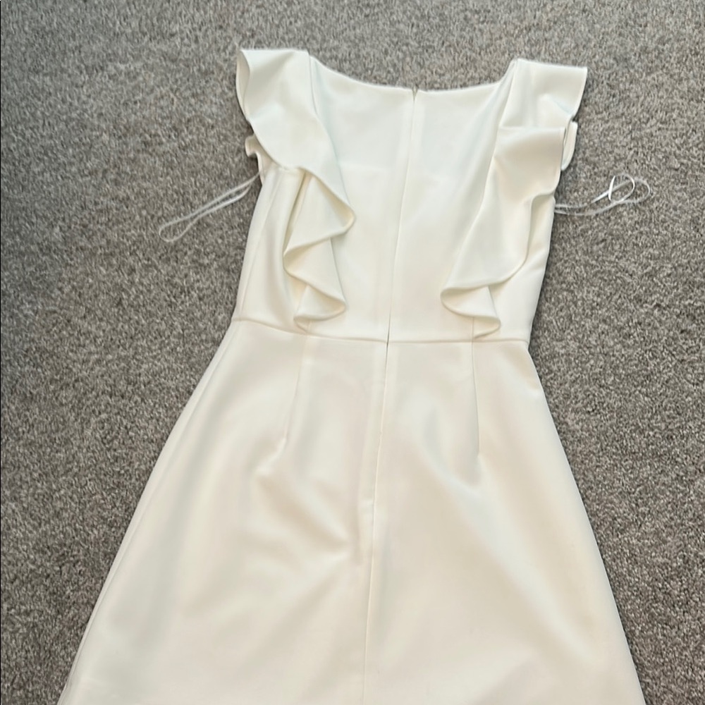 French Connection Cream Ruffle Mini Dress - Picture 3 of 3